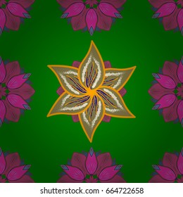 Vector sketch of many abstract flowers in colors. Hand drawn seamless flower illustration. Seamless pattern abstract floral background.