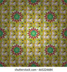 Vector sketch of many abstract flowers in colors. Hand drawn seamless flower illustration. Seamless pattern abstract floral background.