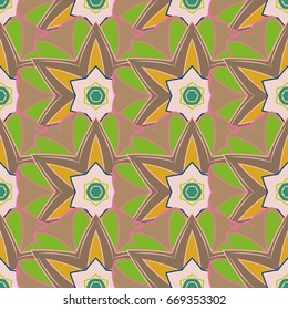 Vector sketch of many abstract flowers in blue and pink colors. Hand drawn seamless flower illustration. Seamless pattern abstract floral background.