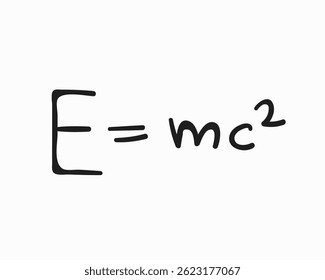 Vector Sketch of Math Figures and Formulas, e=mc^2