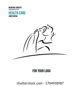 Vector sketch of a medical procedure or anesthesia.