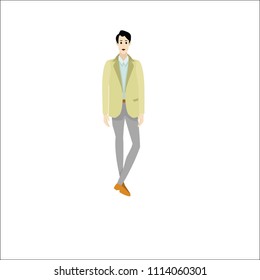 Vector Sketch Men Model in Suit. Business dress code.