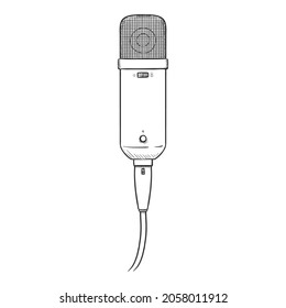 Mikrofonhandgezeichnete Vektorgrafik-Illustration