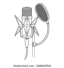 Esbozo vectorial Micropohne Mano Dibujada Isolación Isolación Isolación Ilustración