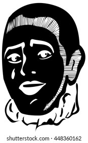 vector sketch mime smiling