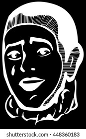  vector sketch mime smiling