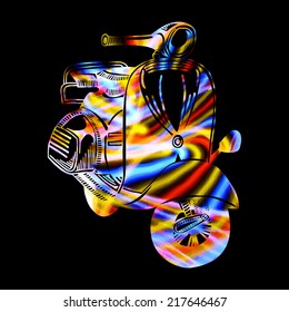 Vector sketch moped.