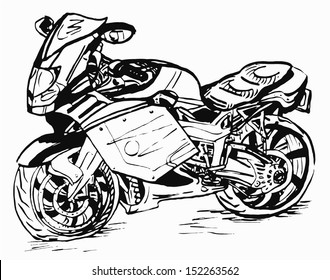 Vector sketch motorcycle