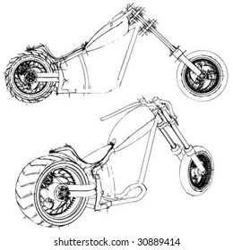 vector sketch motorcycle design