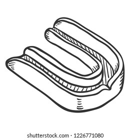 Vector Sketch Mouth Guard for Boxing or Mixed Martial Arts