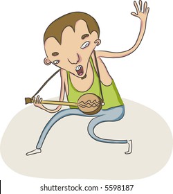 vector sketch of music  performing