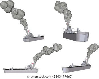 Vektorskizze einer Marinekriegsgrafik