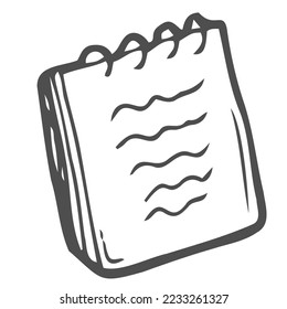 Vector sketch of notepad. Hand draw illustration.
