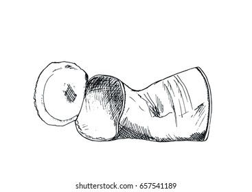 Vector sketch old crumpled cans.