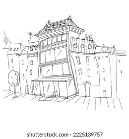 Esbozo vectorial del casco antiguo