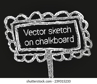 Vector sketch on chalkboard, Frame