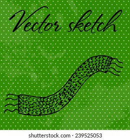 Vector sketch on dot background. Scarf