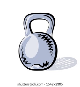 Vector sketch of one steel weight on the white background.