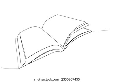 vector sketch open book single one line art, continuous 
