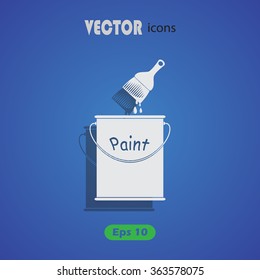 Vector Sketch Paint Can and Brush