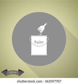 Vector Sketch Paint Can and Brush