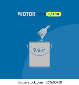 Vector Sketch Paint Can and Brush