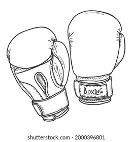 Vector Sketch Pair of Boxing Gloves