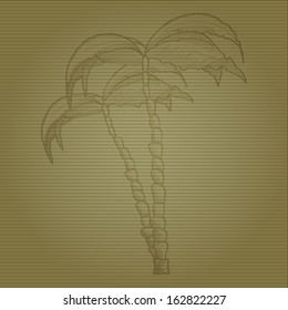 Vector Sketch Palm Background