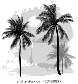 Vector sketch with palms