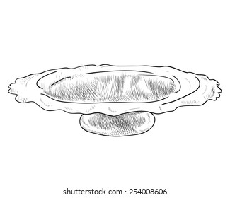 Vector sketch of pan. Hand draw illustration.