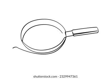 vector sketch pan single one line art, continuous 
