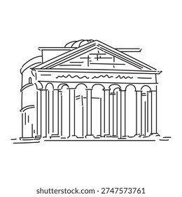 Vector sketch of Pantheon. Rome. Italy.