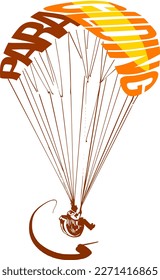esbozo vectorial del parapente con paracaídas