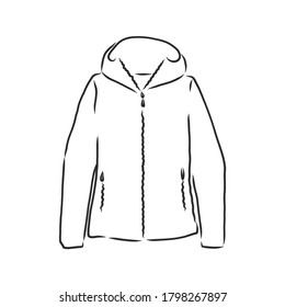 Vector Sketch Parka Jacket Winter Outerwear Stock Vector (Royalty Free ...