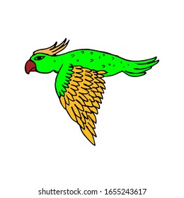 Vector sketch of a parrot. Hand drawn illustration