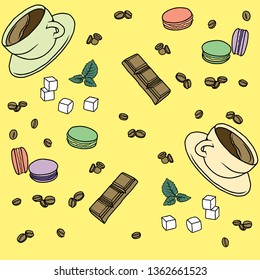 Vector Sketch pattern about coffee