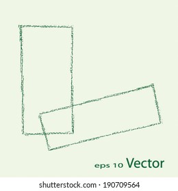 Vector, Sketch pencil shape on honeycomb texture 100 pound paper.
