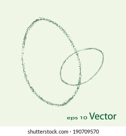 Vector, Sketch pencil shape on honeycomb texture 100 pound paper.
