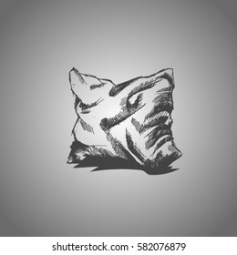 vector sketch of pillow