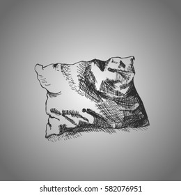 vector sketch of pillow