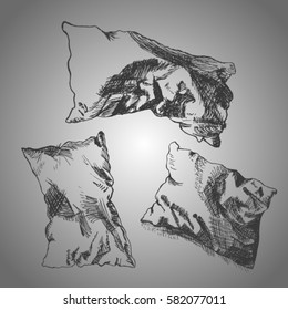 vector sketch of pillow