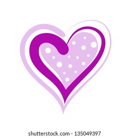 Vector sketch of pink heart on white background.