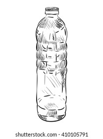 Vector sketch of plastic bottle. Hand draw illustration.