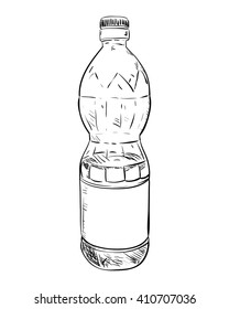 Vector sketch of plastic bottle. Hand draw illustration.