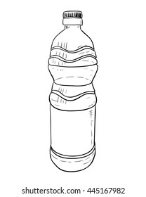 Vector sketch of plastic bottle. Hand draw illustration.