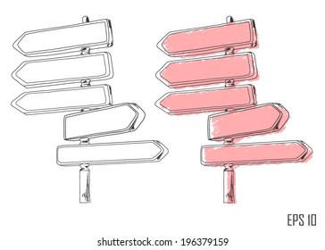 Vector sketch: a pointer to the road
