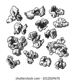 Vector sketch of popcorn isolated on a white