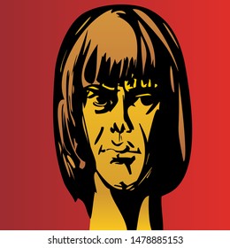 vector sketch of the portrait of an imaginary pirate