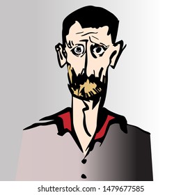 vector sketch of the portrait of an imaginary pirate