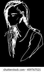  vector sketch for the portrait of a young man